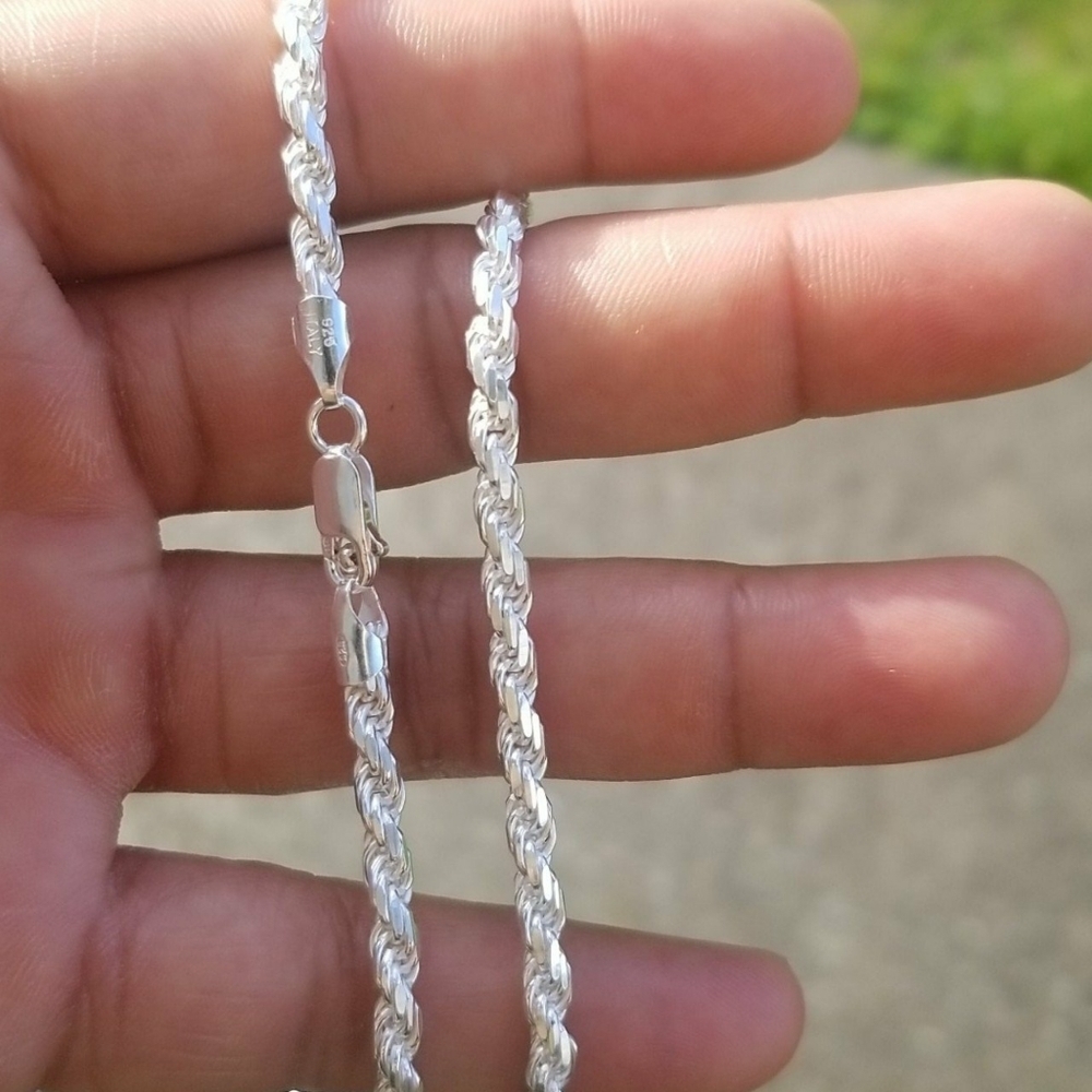 Sterling Silver 925 High Polished Rope Chain
